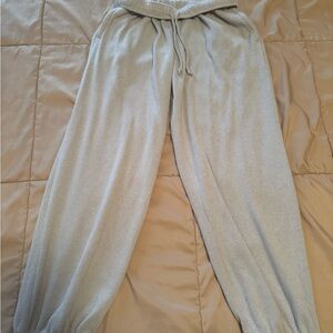 Hollister Cozy Ribbed Drawstring Gray Jogger Pants